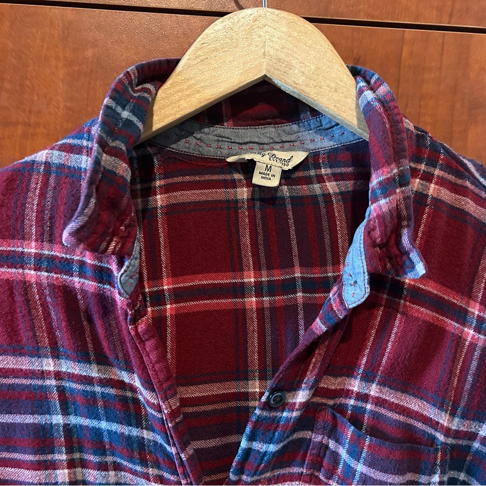 Women's Red Plaid Button-Up Shirt - Picture 9 of 10